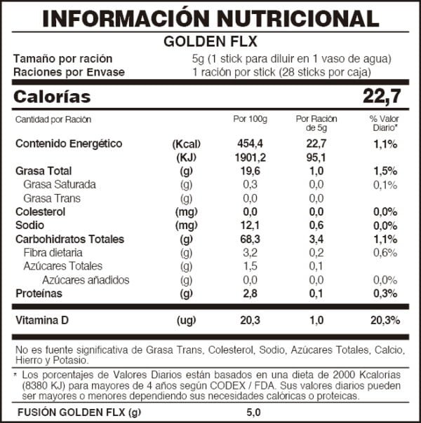 TRABLA NUTRICIONAL FUXION GOLDEN FLX