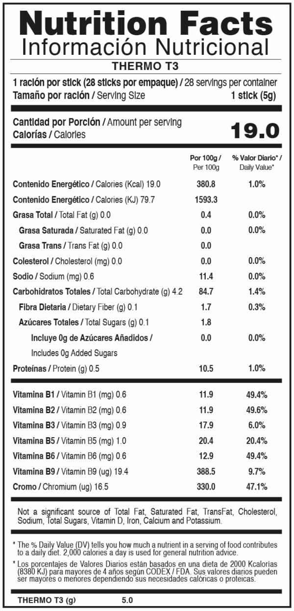 TABLA NUTRICIONAL THERMO T3